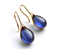 Elegant Gold-Inlay Stone Dangle Earrings for Women – Perfect for Weddings & Engagements 4
